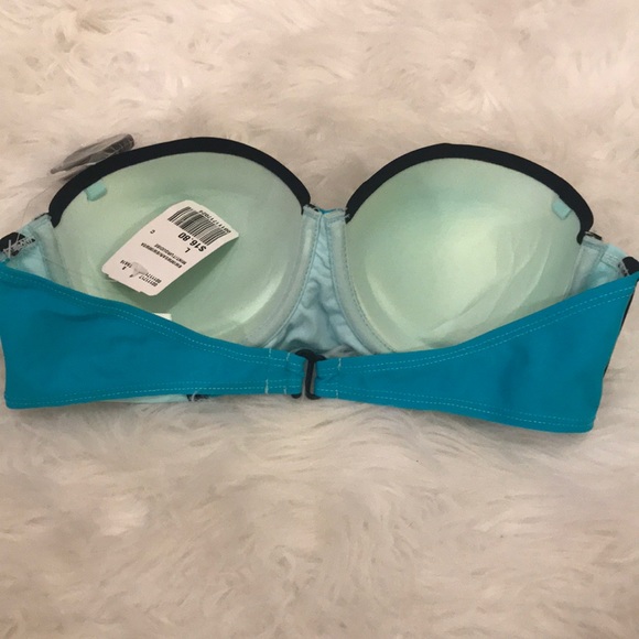 Forever 21 blue swim bandeau top size large - Picture 3 of 7